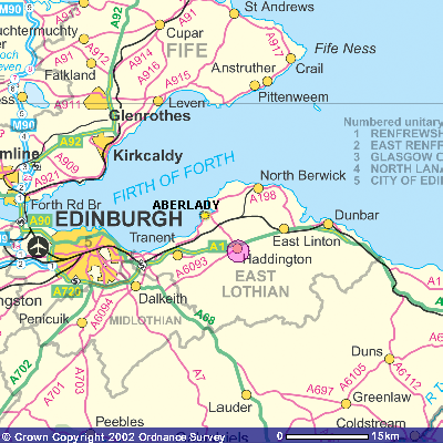 East Lothian Map
